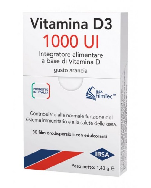 VITAMINA D3 1000UI 30 film orosolubili Ibsa